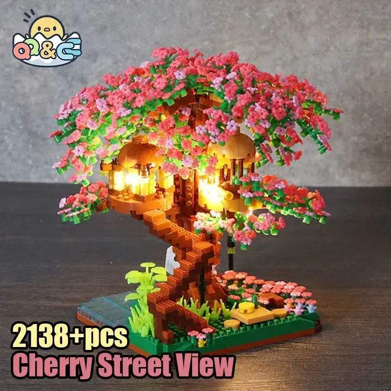 Cherry Blossom Tree Building Blocks Set With Light - Image 2