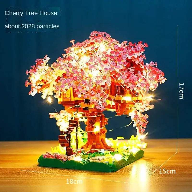 Cherry Blossom Tree Building Blocks Set With Light - Image 3