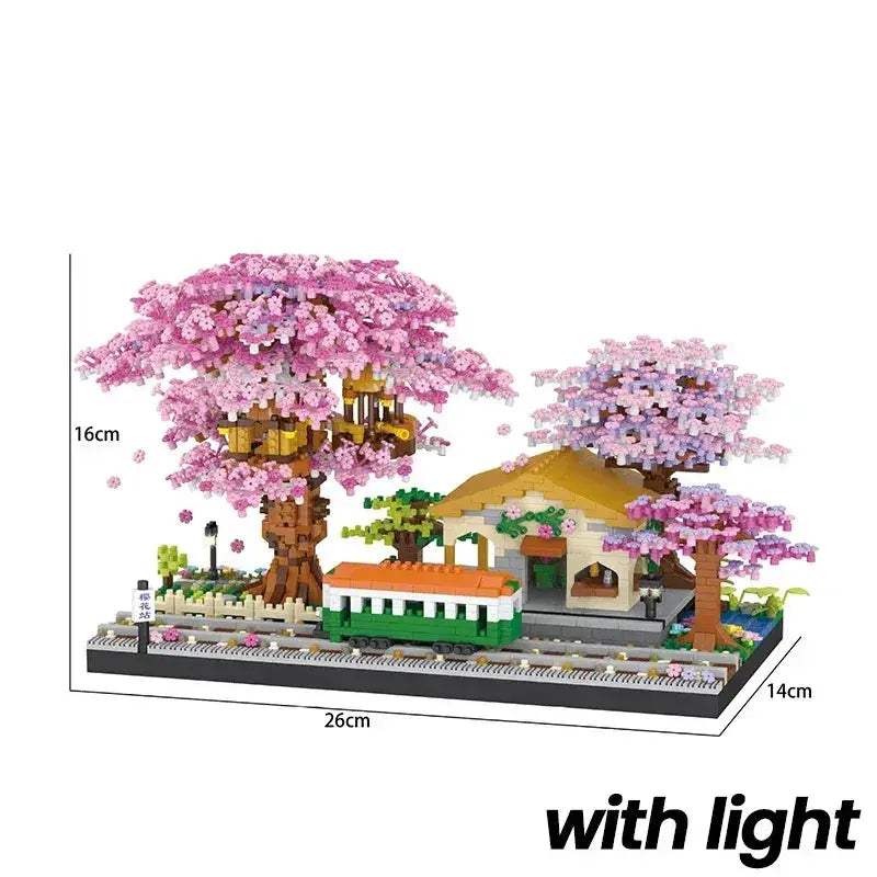 Cherry Blossom Tree Building Blocks Set With Light - Image 8