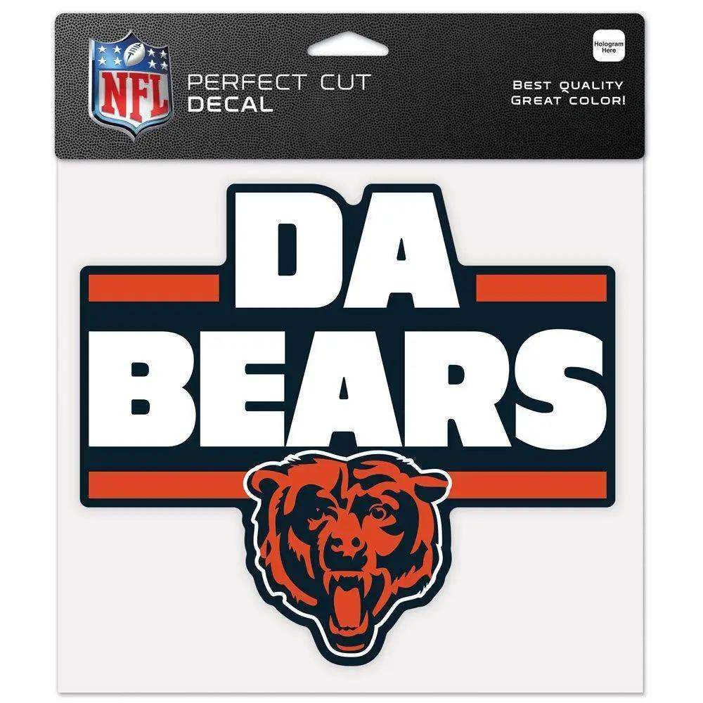 Chicago Bears 8x8 Perfect Cut Color Slogan Vinyl Decal