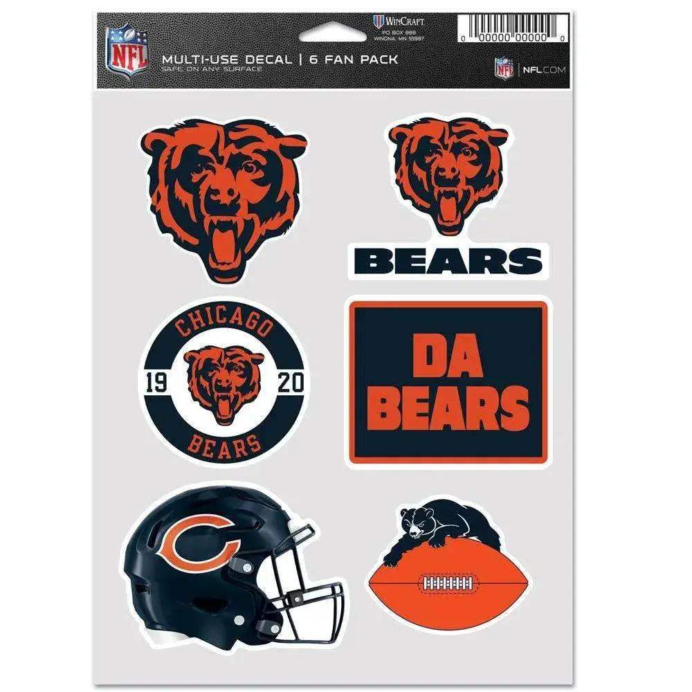 Chicago Bears Multi Use Fan Decal Pack Set Six Pack