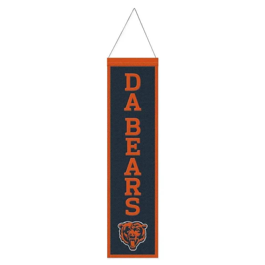 Chicago Bears Wool Banner 8x32 Heritage Slogan Design