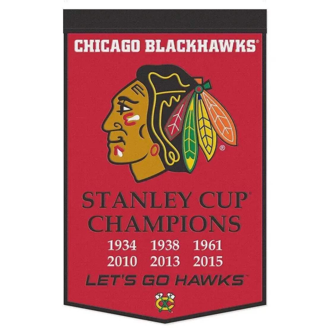 Chicago Blackhawks Wool Banner 24x38 Dynasty Champion