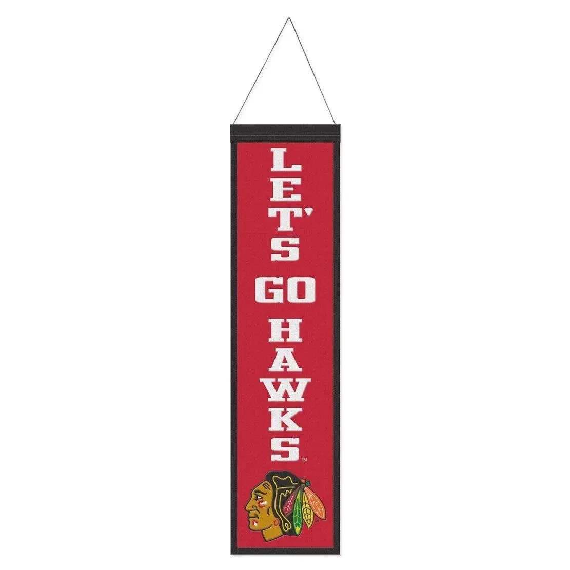 Chicago Blackhawks Wool Banner 8x32 Heritage Slogan