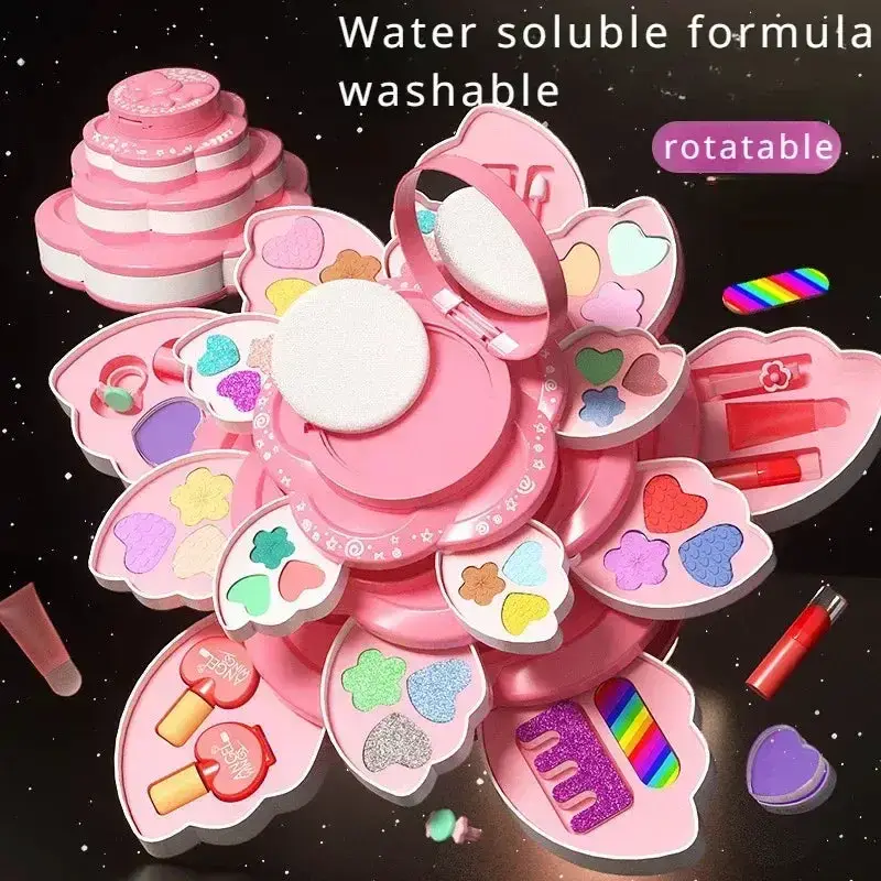 Kids Princess Makeup Set With Rotating Box For Imaginative Play - Image 2