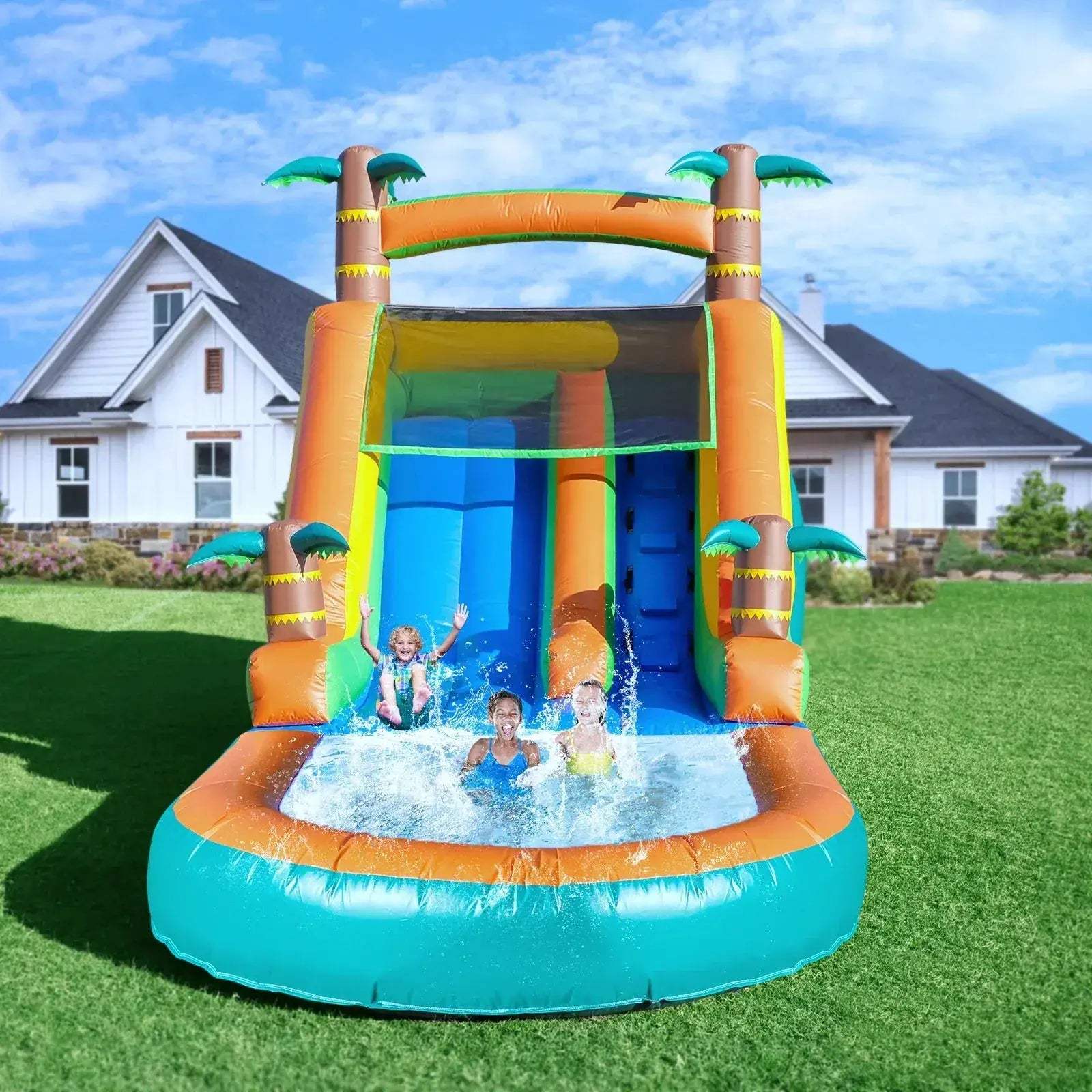 Commercial Grade Inflatable Water Slide for Kids With 1100W Blower - Image 5