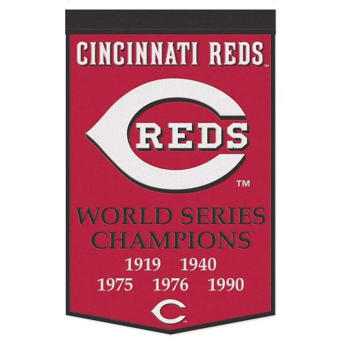 Cincinnati Reds Wool Banner 24x38 Dynasty Champ Design