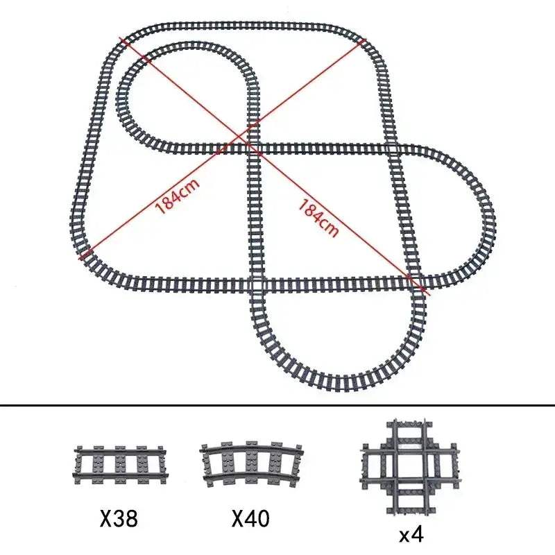 City Train Tracks Set With Flexible Forked Rails Creative Blocks - Image 3