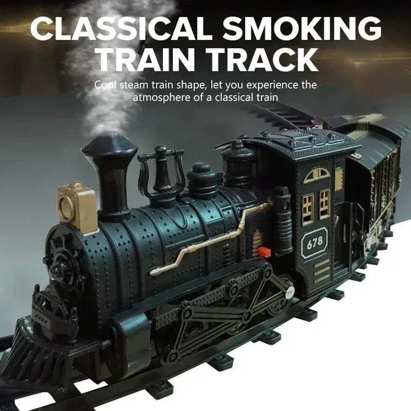Classic Train Track Set With Sound And Steam Locomotive