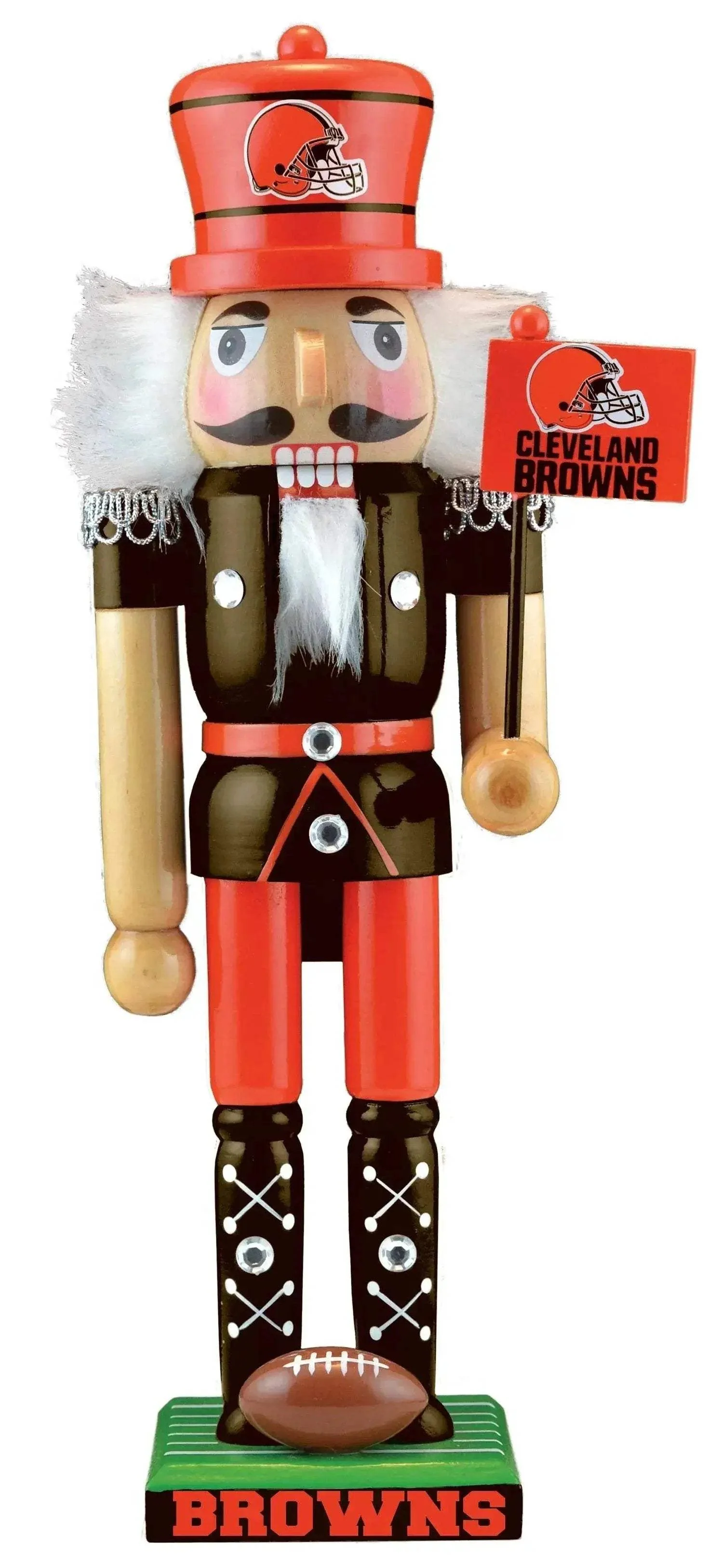 Cleveland Browns Nutcracker Handcrafted Solid Wood Figure