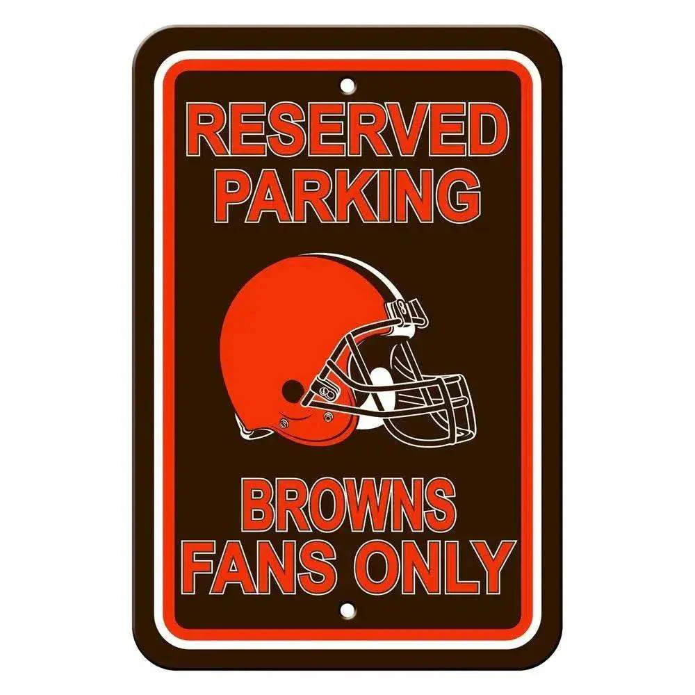 Cleveland Browns Reserved Parking Sign 12x18 Plastic