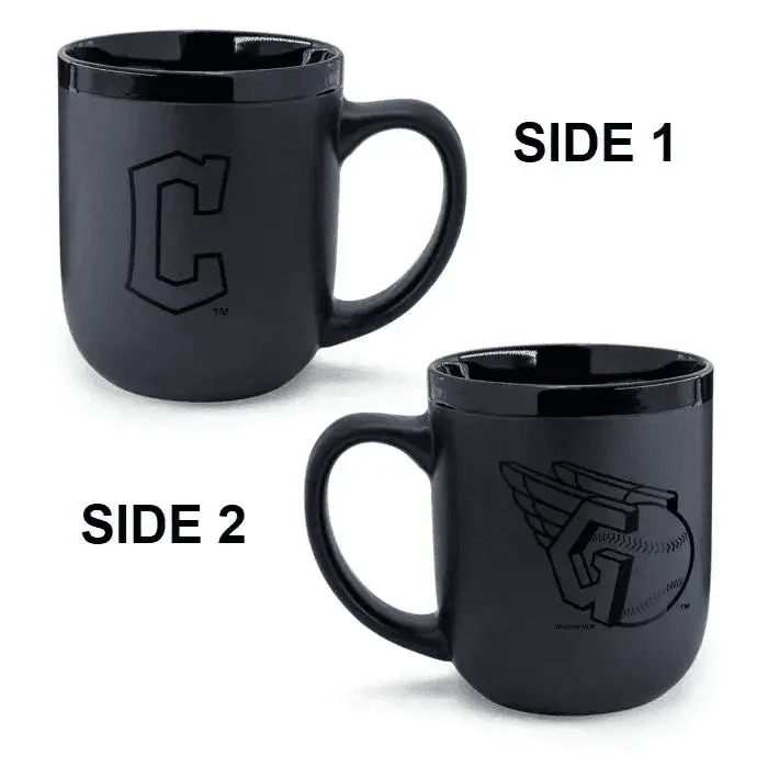 Cleveland Guardians 17oz Matte Black Ceramic Coffee Mug