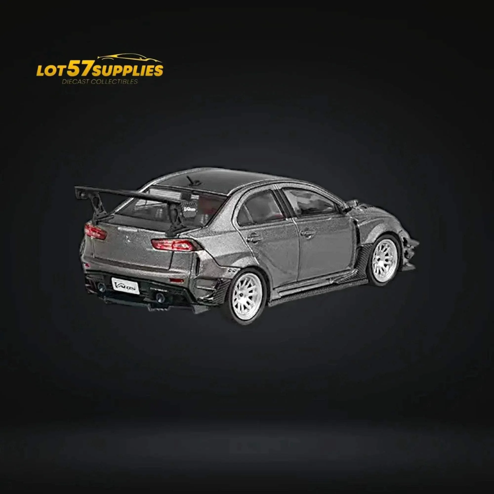 CM Model Mitsubishi Lancer Evolution X Varis Wide Body Gray 1:64 - Image 3