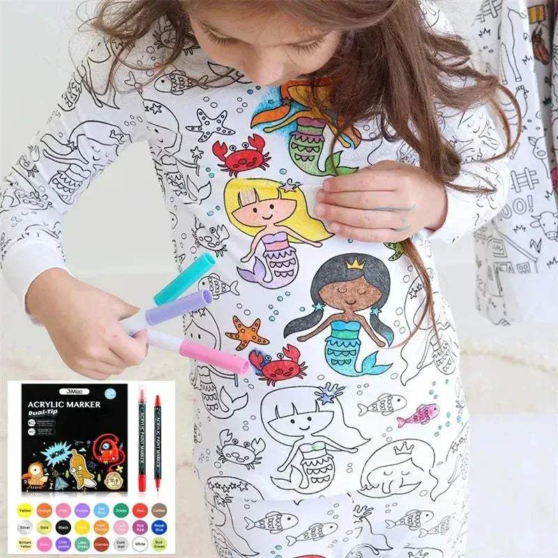 Color Your Own Kids Pajama Set With DIY Coloring Kit