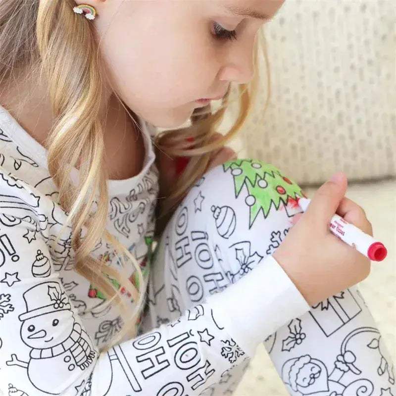 Color Your Own Kids Pajama Set With DIY Coloring Kit - Image 4