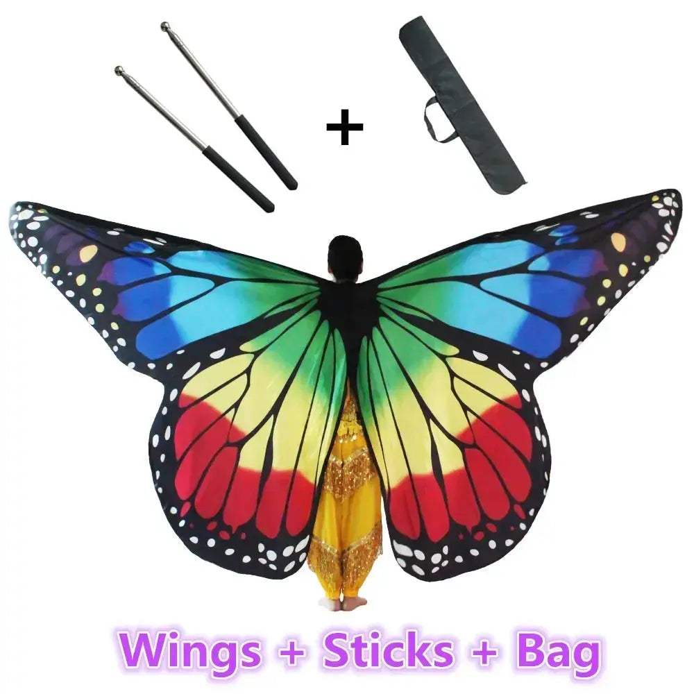 Colorful Moveable Belly Dance Butterfly Wings For Kids And Adults