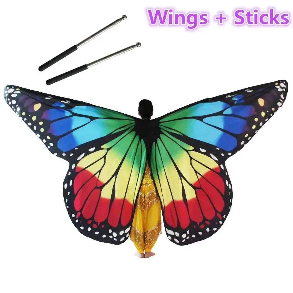 Colorful Moveable Belly Dance Butterfly Wings For Kids And Adults - Image 10