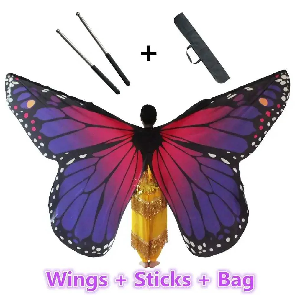 Colorful Moveable Belly Dance Butterfly Wings For Kids And Adults - Image 23