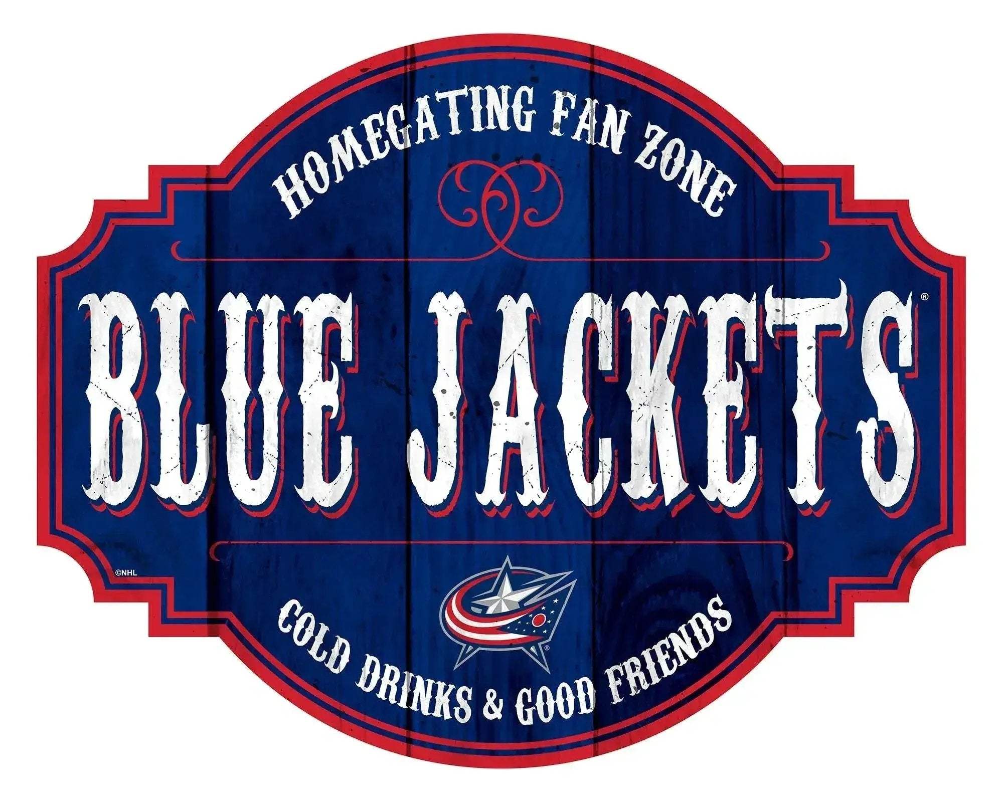 Columbus Blue Jackets Wood Sign 12 Inch Homegating Tavern