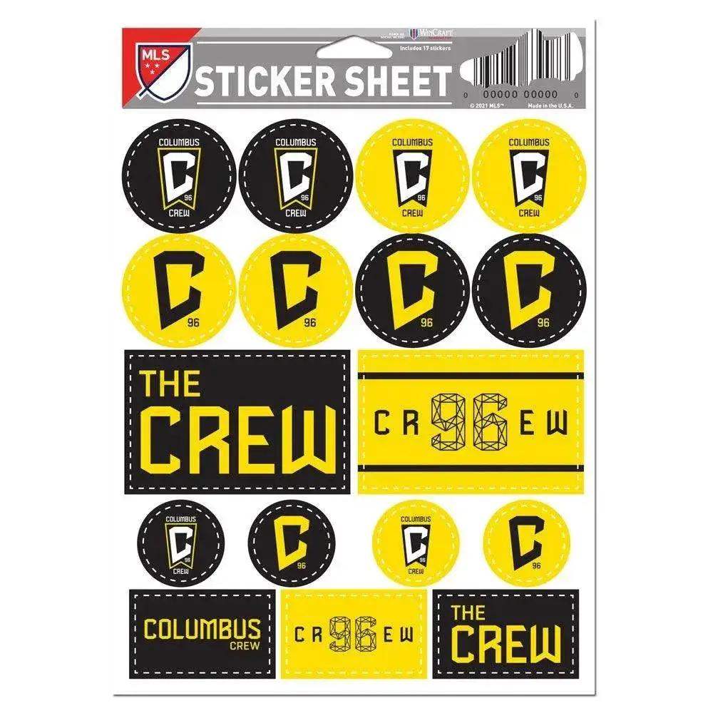 Columbus Crew SC Vinyl Decal Sheet 5x7 Sticker Pack