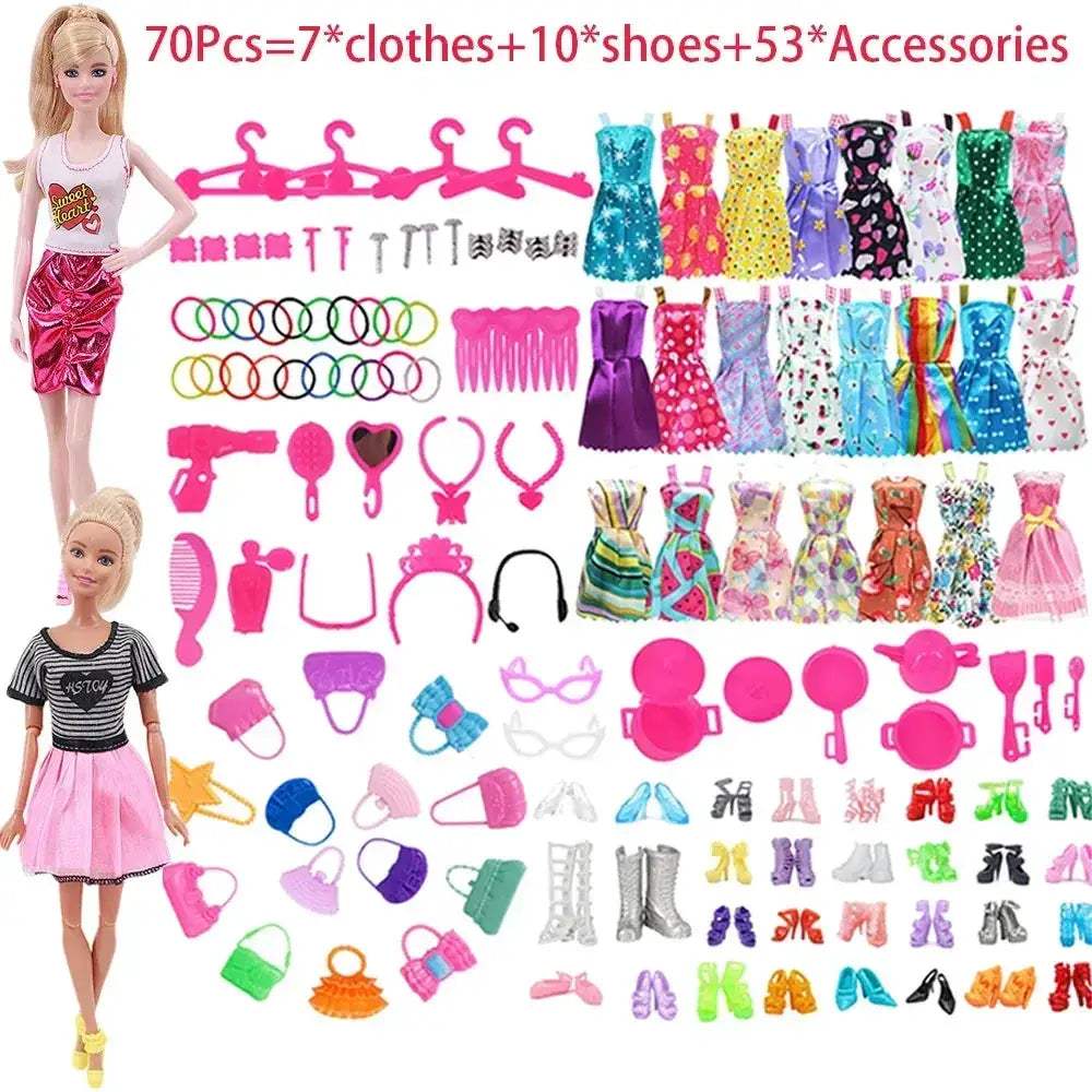 Complete 30cm Doll Accessories Set With Clothes Shoes Jewelry - Image 10