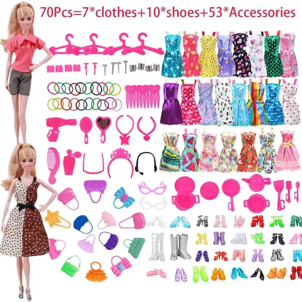 Complete 30cm Doll Accessories Set With Clothes Shoes Jewelry - Image 16