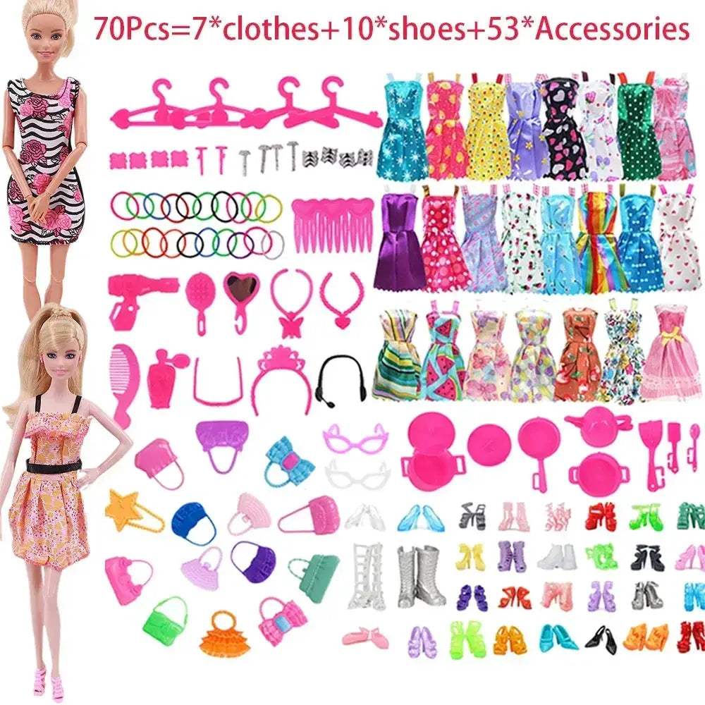 Complete 30cm Doll Accessories Set With Clothes Shoes Jewelry - Image 2