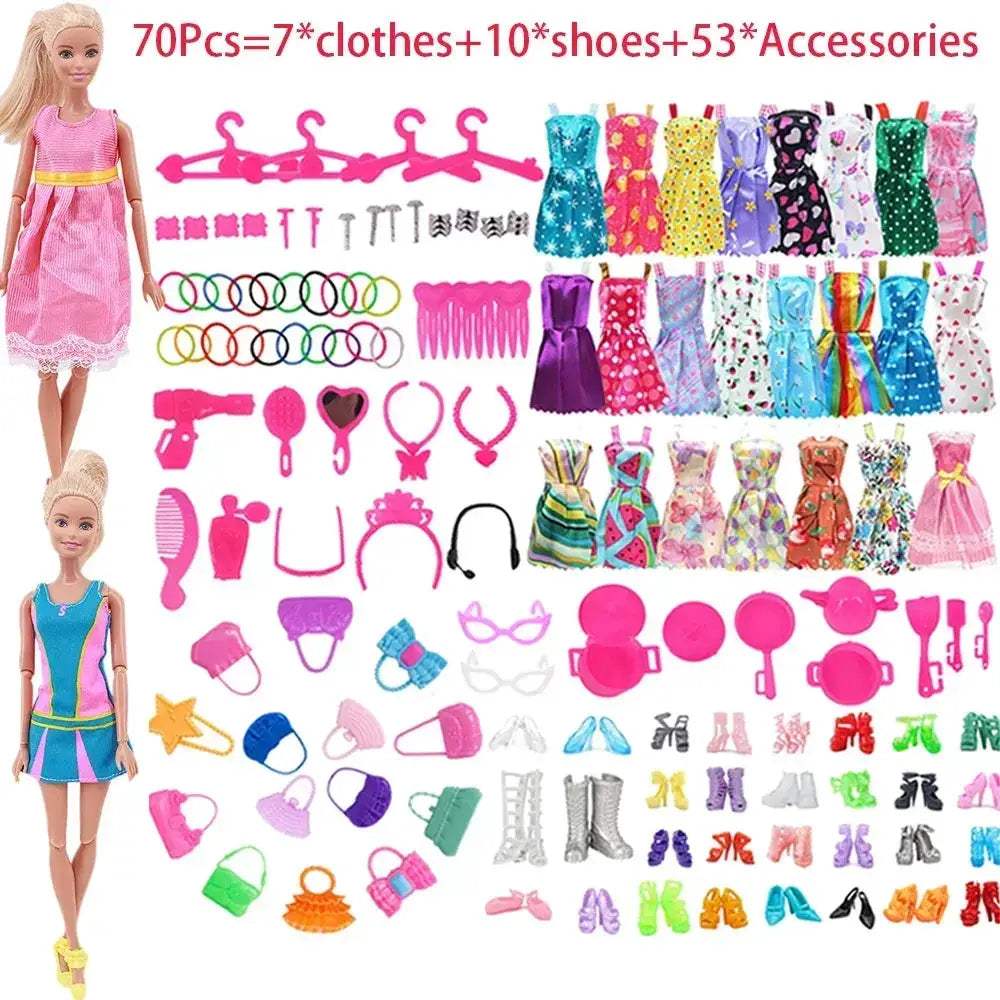 Complete 30cm Doll Accessories Set With Clothes Shoes Jewelry - Image 6