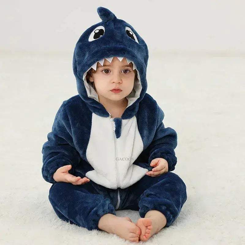 Cotton Hooded Baby Romper Jumpsuit For Newborns Warm Sleepwear - Image 35