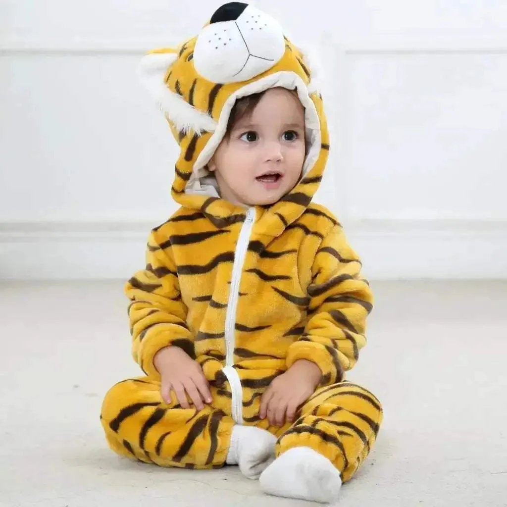 Cotton Hooded Baby Romper Jumpsuit For Newborns Warm Sleepwear - Image 37
