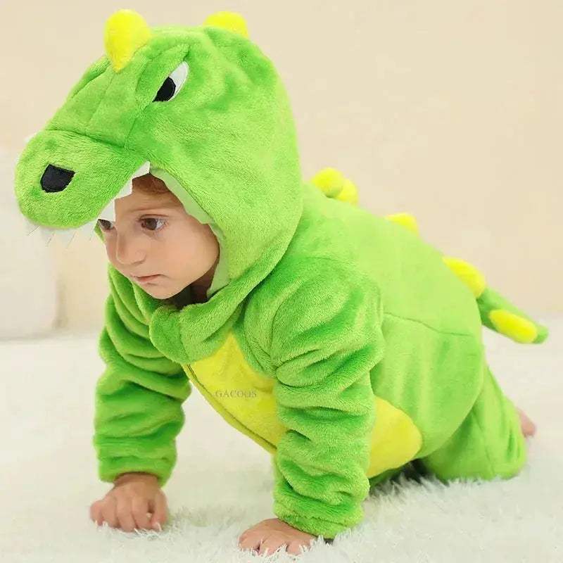 Cotton Hooded Baby Romper Jumpsuit For Newborns Warm Sleepwear - Image 4