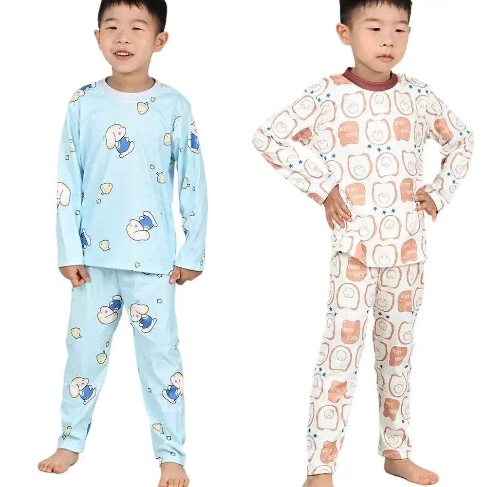 Cotton Kids Pajama Set Cartoon Sleepwear Velvet Comfort - Image 4