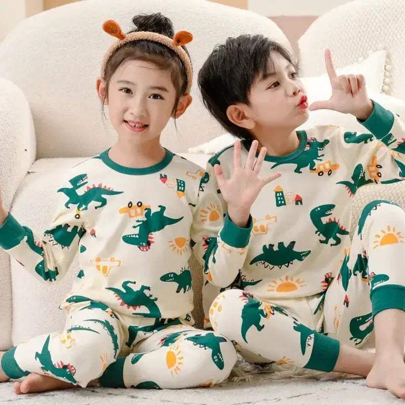 Cozy Autumn Winter Cotton Pajamas Sets For Kids Homewear - Image 11