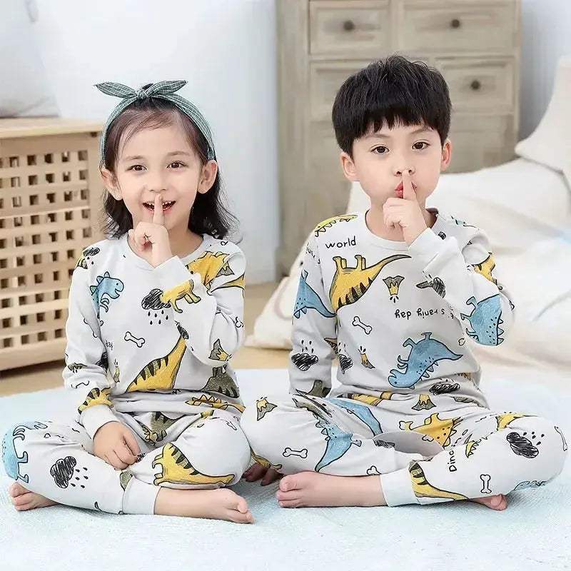 Cozy Autumn Winter Cotton Pajamas Sets For Kids Homewear - Image 23