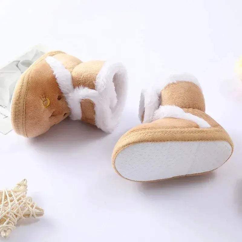Cozy Baby Boots Cartoon Bear Plush Lined Infants 0 To 18 Months - Image 3