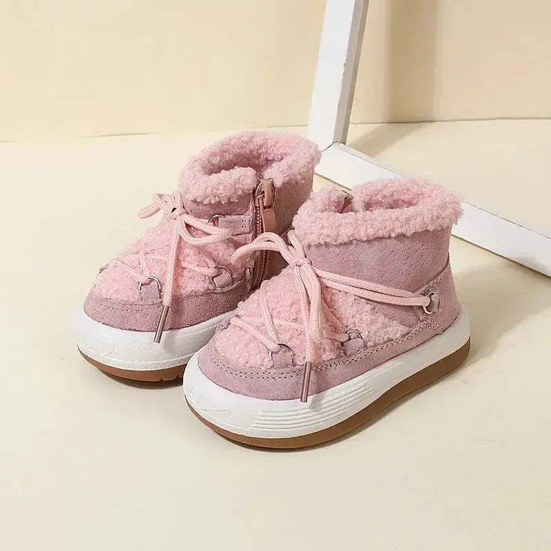 Cozy Baby Boots Warm Plush Lining Rubber Sole For Toddlers - Image 6