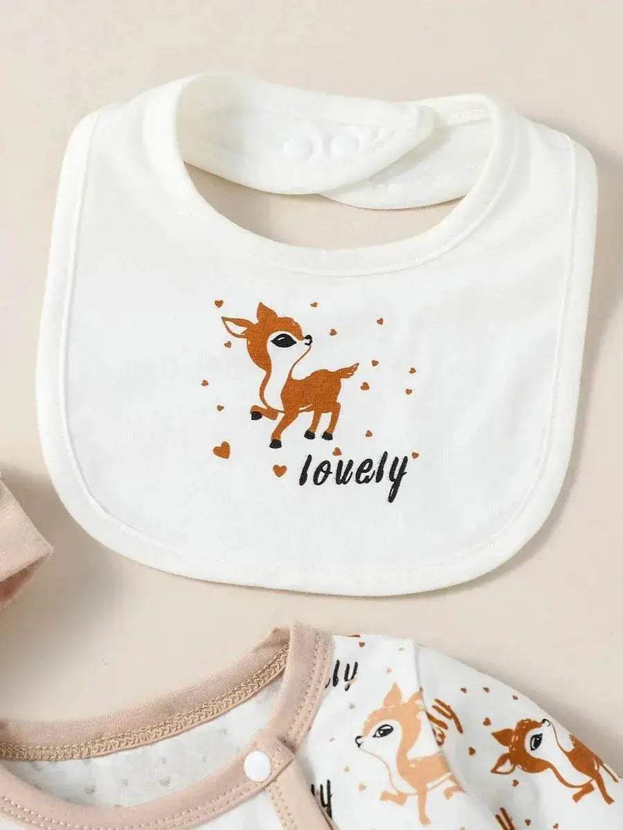 Cozy Baby Romper Set Animal Print With Button Closure For Infants 0 To 12 Months - Image 3