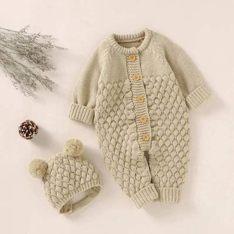 Cozy Baby Rompers Unisex Two Piece Set With Long Sleeve For Newborns - Image 12