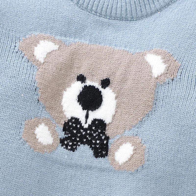 Cozy Blue Rompers And Hats Set Cartoon Pattern For Infants Zero To Eighteen Months - Image 4