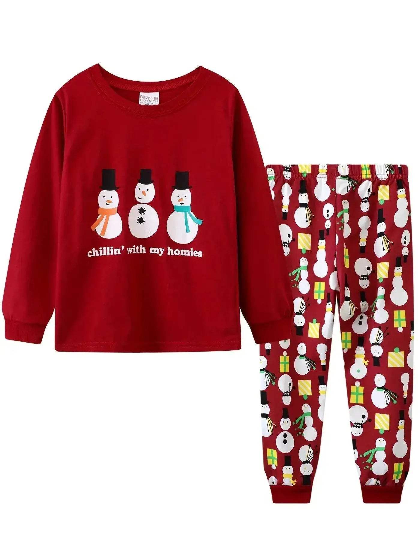 Cozy Cartoon Christmas Pajamas Set For Kids Boys 2 Piece Long Sleeve Round Neck Autumn Winter Sleepwear - Image 17