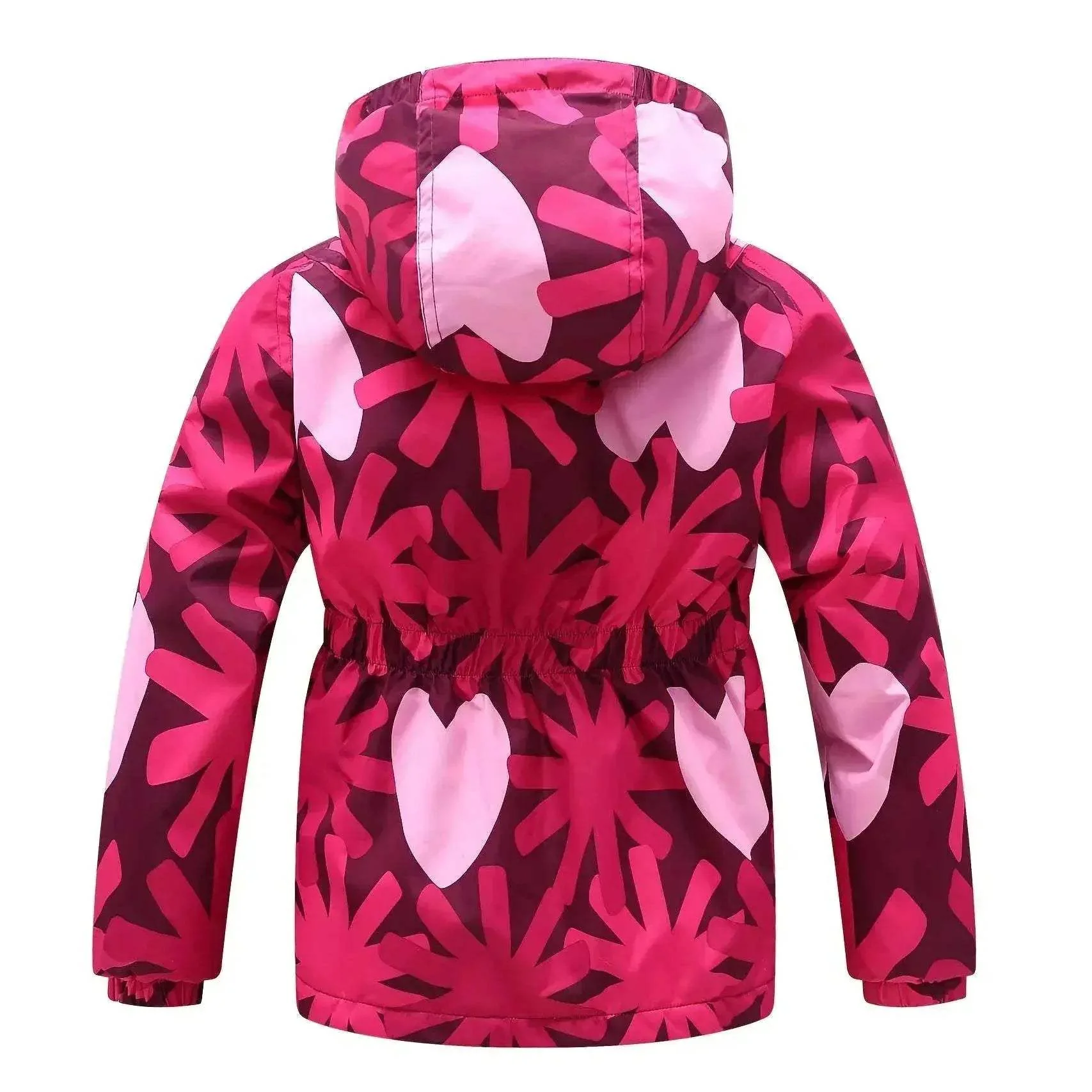 Cozy Fleece Jacket Zip Up Heart Print Girls Outdoor - Image 2