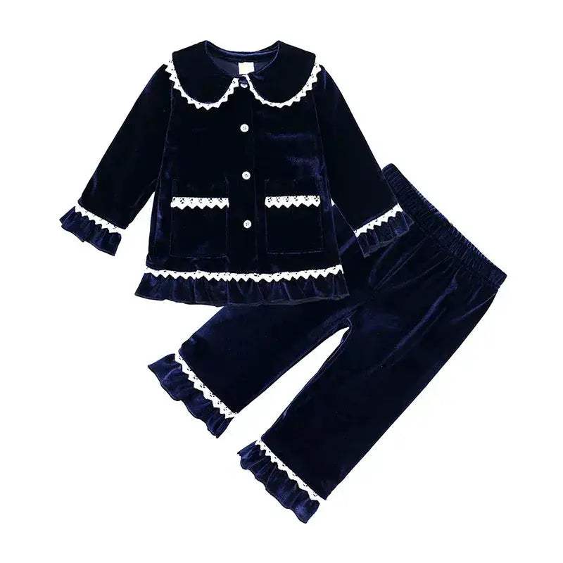 Cozy Kids Pajama Set With Velvet Warmth And Christmas Print Long Sleeve For Ages Seven To Thirteen - Image 17