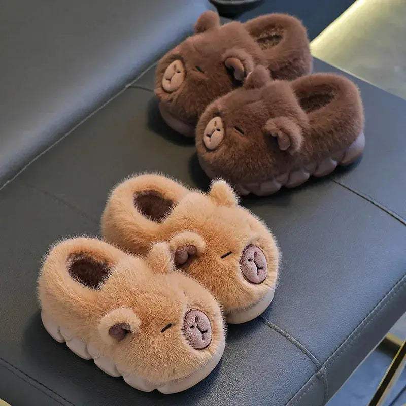 Cozy Kids Slippers Capybara Cartoon Design Non Slip For Boys And Girls Winter - Image 3
