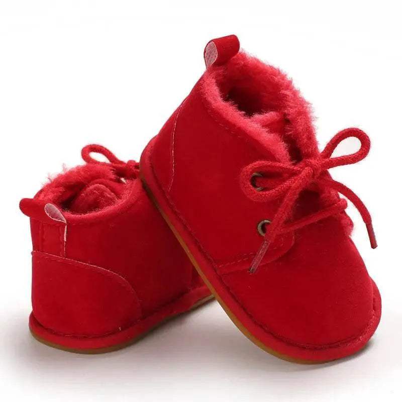 Cozy Lace Up Boots For Baby Girls With Soft Warm Furry Lining For Indoor And Outdoor Walking In Autumn And Winter - Image 11