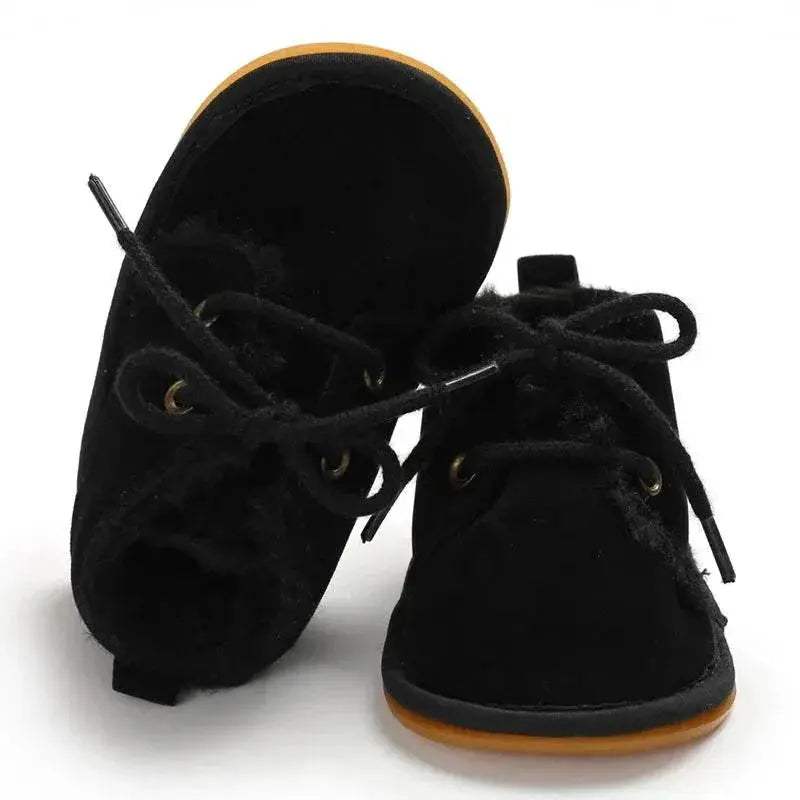 Cozy Lace Up Boots For Baby Girls With Soft Warm Furry Lining For Indoor And Outdoor Walking In Autumn And Winter - Image 7