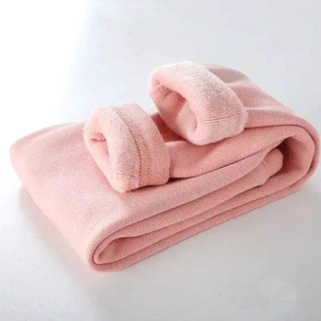 Cozy Leggings Soft Thickened Warm Fabric With Elastic Waist In Solid Color For Autumn Winter Girls - Image 8