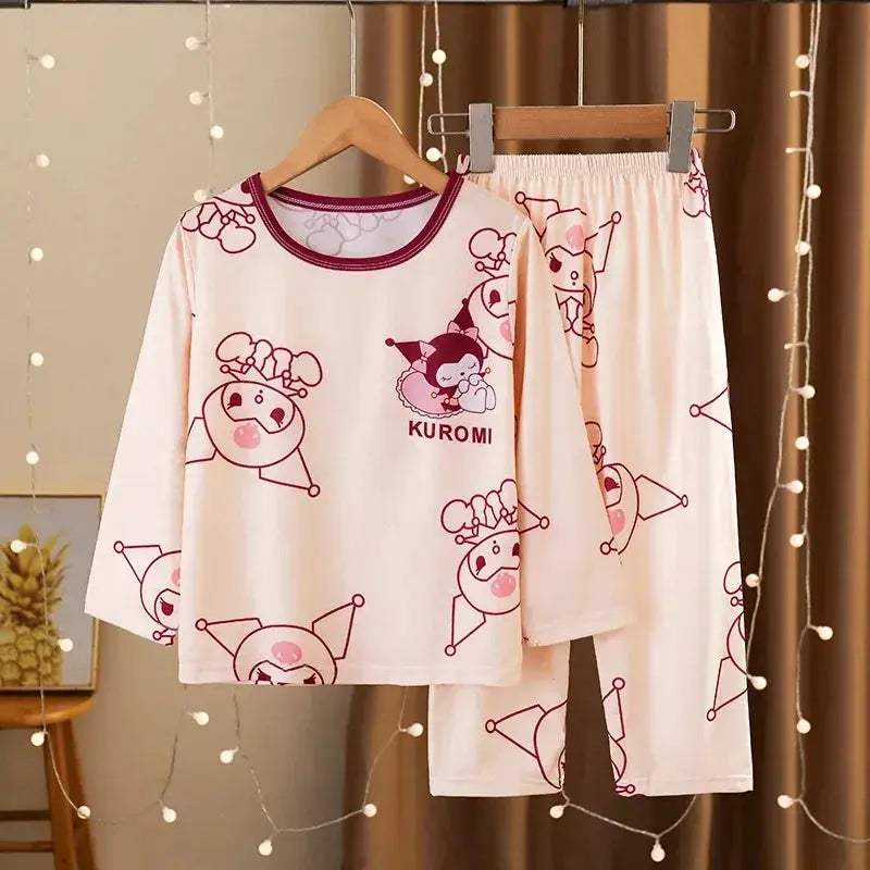 Cozy Long Sleeve Cartoon Print Pajamas For Ages 4 To 6 Year Old Kids Sleepwear For Spring Autumn - Image 3