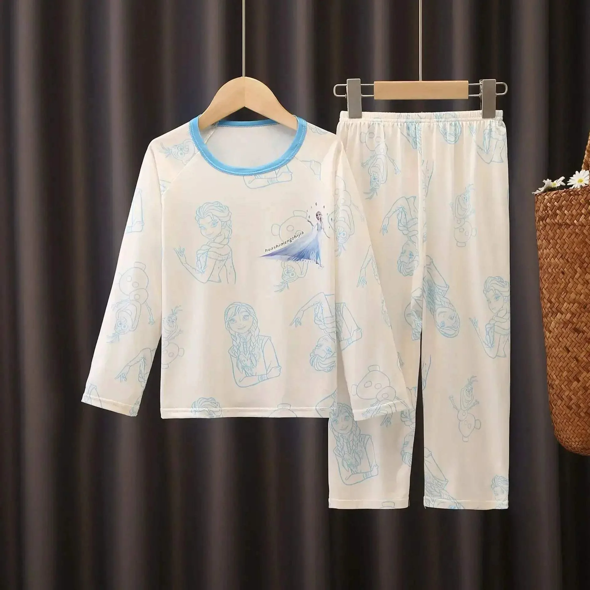 Cozy Long Sleeve Cartoon Print Pajamas For Ages 4 To 6 Year Old Kids Sleepwear For Spring Autumn - Image 7