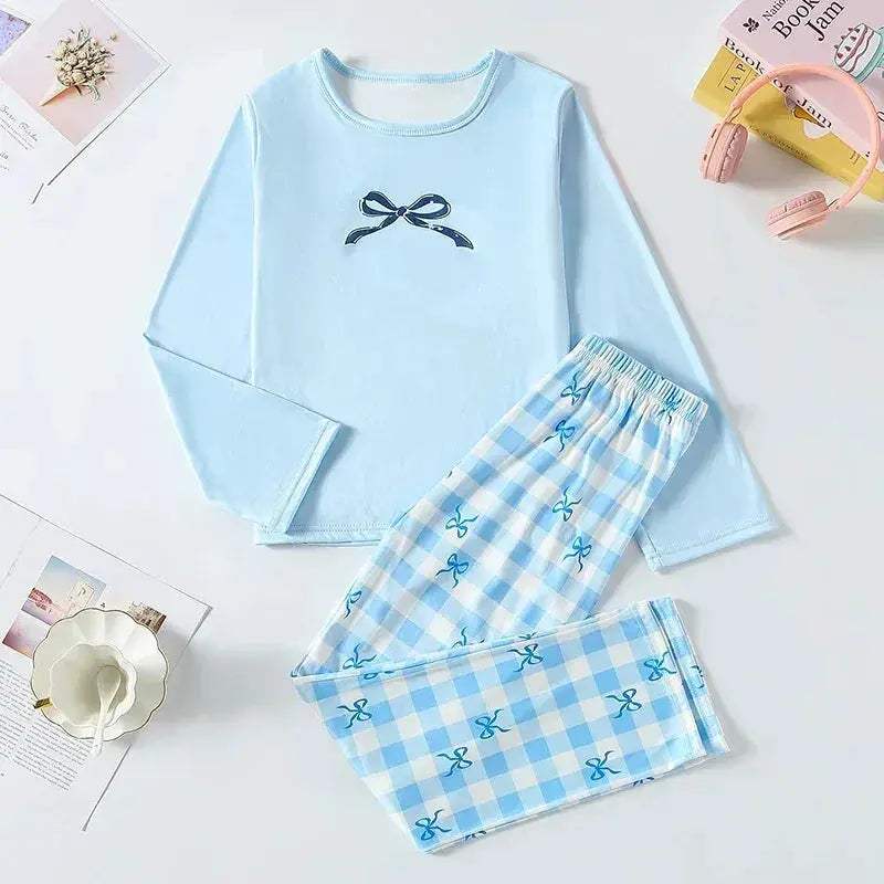 Cozy Pajama Set Plaid Winter Warmth Two Piece Home Wear For Teen Boys Plus Size All Day Comfort - Image 5