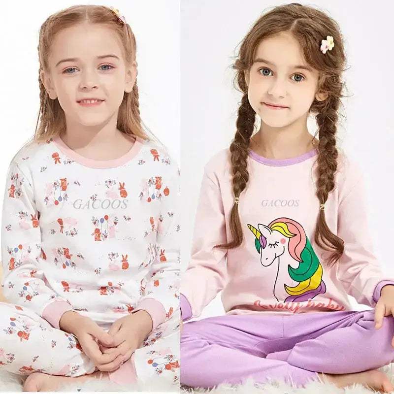 Cozy Pajamas Cotton Knit Unisex For Kids Aged 3 To 14 Winter Sleepwear Soft Warm Durable - Image 6
